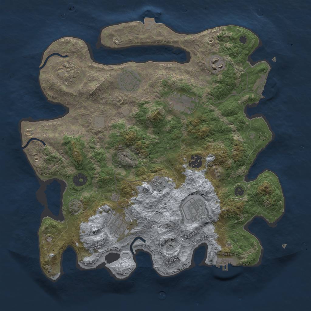 Rust Map: Procedural Map, Size: 3400, Seed: 42306305, 15 Monuments