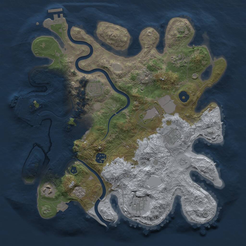 Rust Map: Procedural Map, Size: 3500, Seed: 1567479066, 15 Monuments