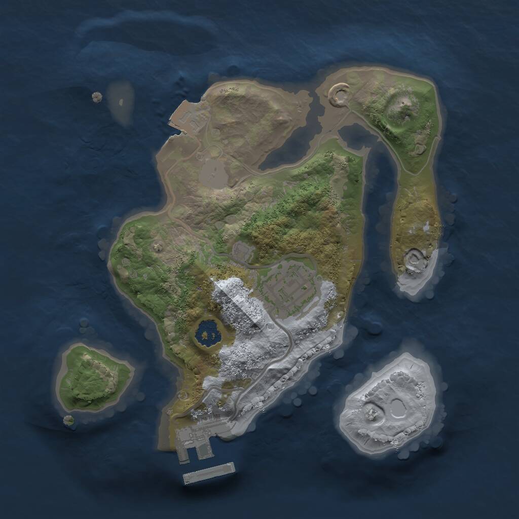 Rust Map: Procedural Map, Size: 2000, Seed: 1569902660, 3 Monuments