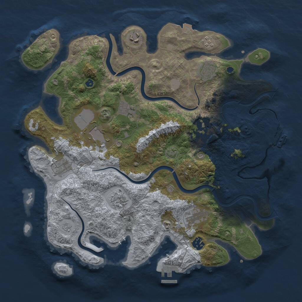 Rust Map: Procedural Map, Size: 3850, Seed: 1631868609, 16 Monuments