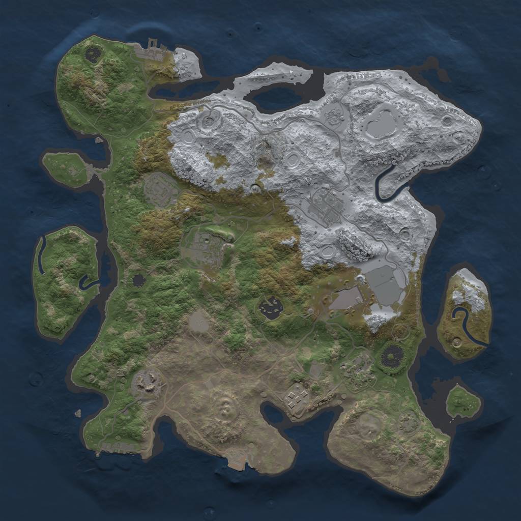 Rust Map: Procedural Map, Size: 3500, Seed: 929962946, 16 Monuments