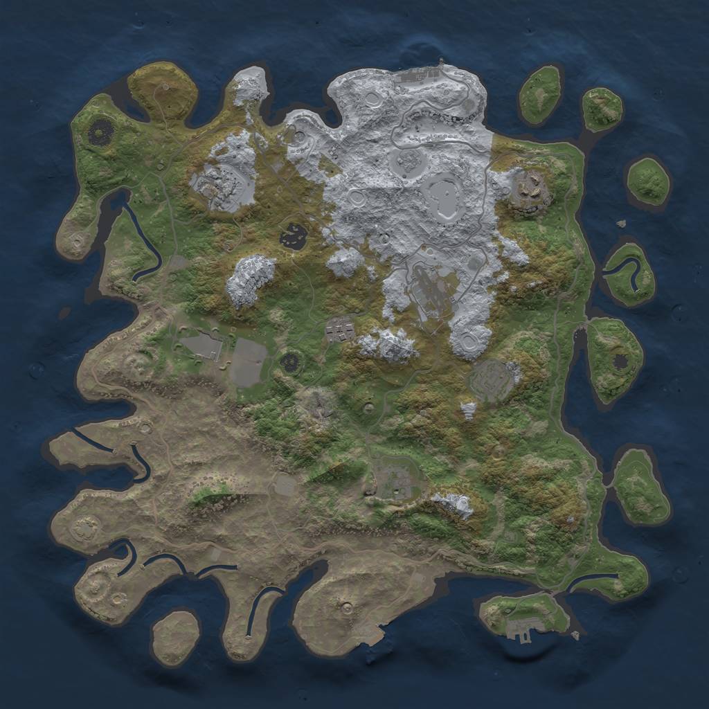 Rust Map: Procedural Map, Size: 4000, Seed: 141547997, 16 Monuments