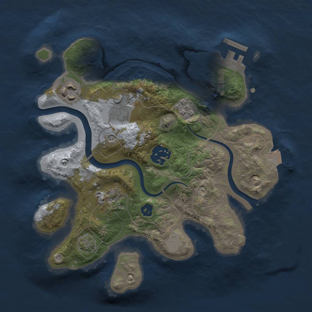 Rust Map: Procedural Map, Size: 2500, Seed: 679849147, 9 Monuments