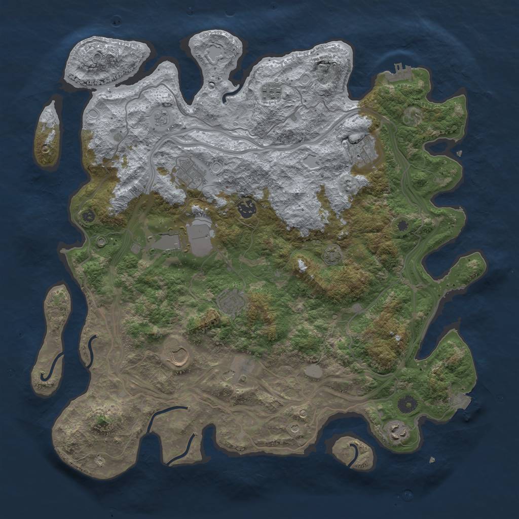 Rust Map: Procedural Map, Size: 4250, Seed: 45959418, 16 Monuments