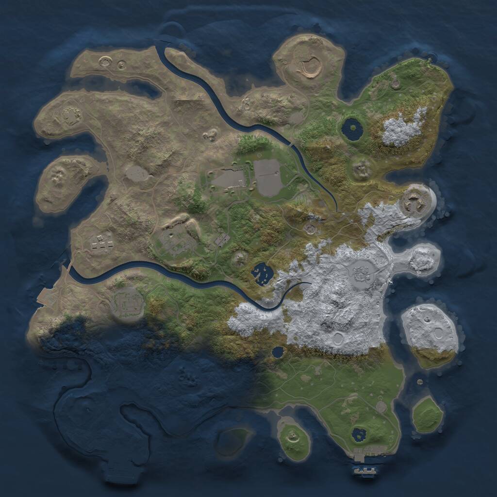Rust Map: Procedural Map, Size: 3500, Seed: 970075382, 13 Monuments