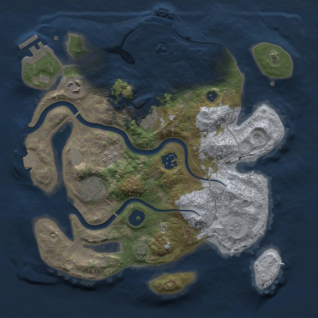 Rust Map: Procedural Map, Size: 3000, Seed: 4721, 11 Monuments