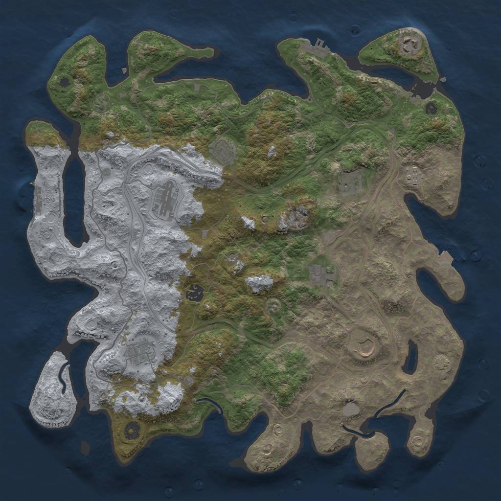 Rust Map: Procedural Map, Size: 4250, Seed: 1914558818, 17 Monuments