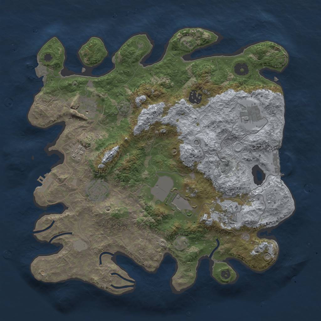 Rust Map: Procedural Map, Size: 3500, Seed: 1737986927, 15 Monuments