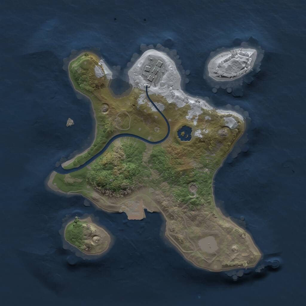 Rust Map: Procedural Map, Size: 2000, Seed: 989898, 2 Monuments