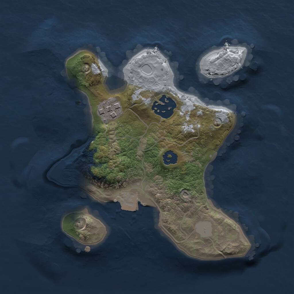 Rust Map: Procedural Map, Size: 2000, Seed: 989898, 3 Monuments