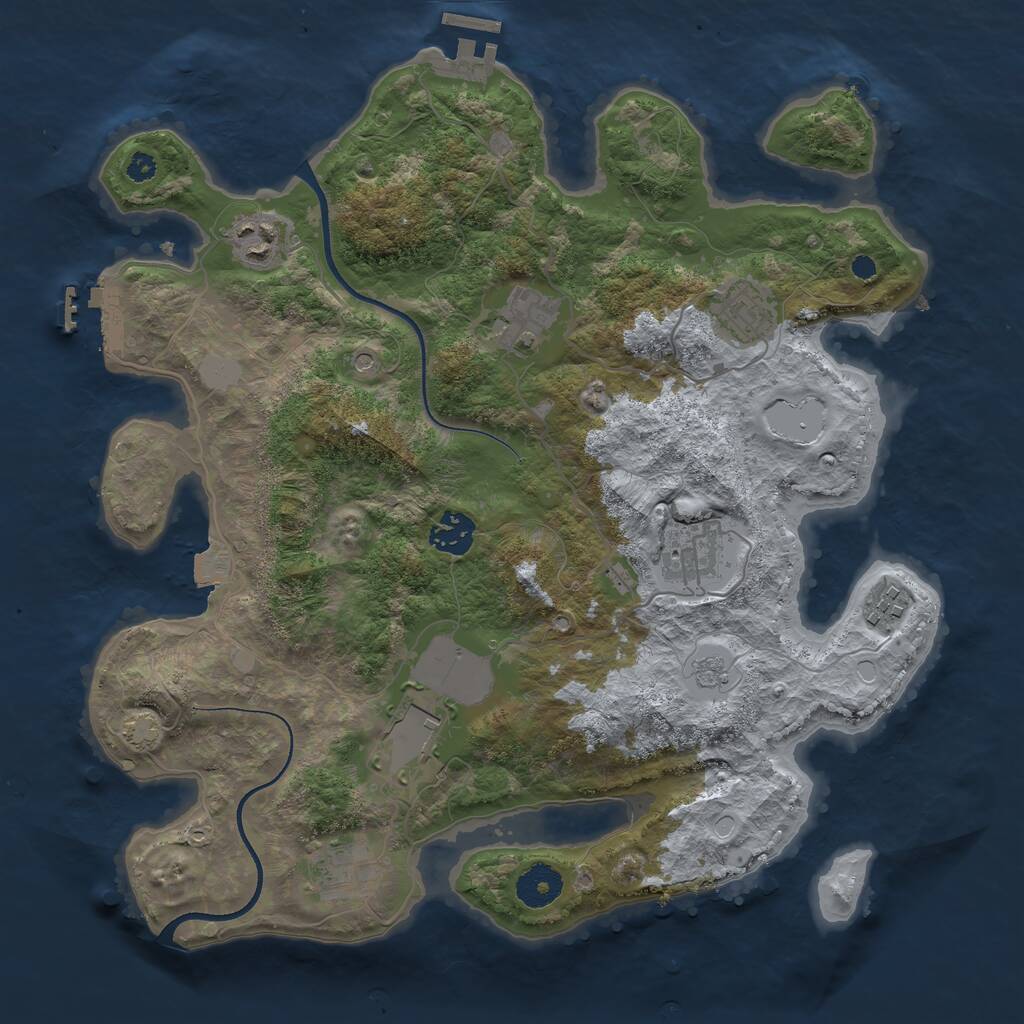 Rust Map: Procedural Map, Size: 3500, Seed: 1588984780, 14 Monuments