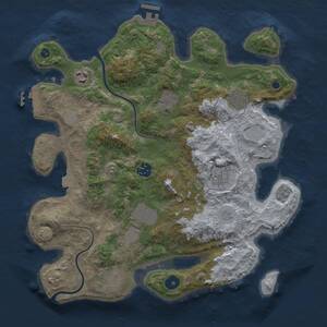 Thumbnail Rust Map: Procedural Map, Size: 3500, Seed: 1588984780, 14 Monuments