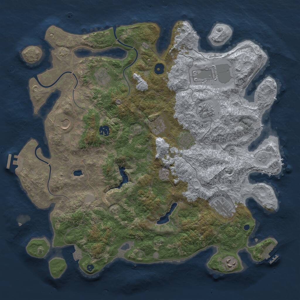 Rust Map: Procedural Map, Size: 4200, Seed: 7801080, 16 Monuments