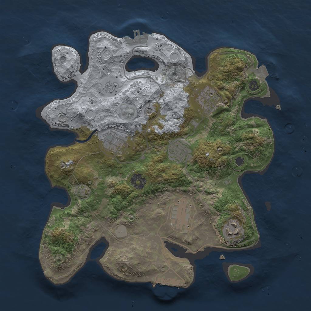 Rust Map: Procedural Map, Size: 3000, Seed: 45220315, 13 Monuments