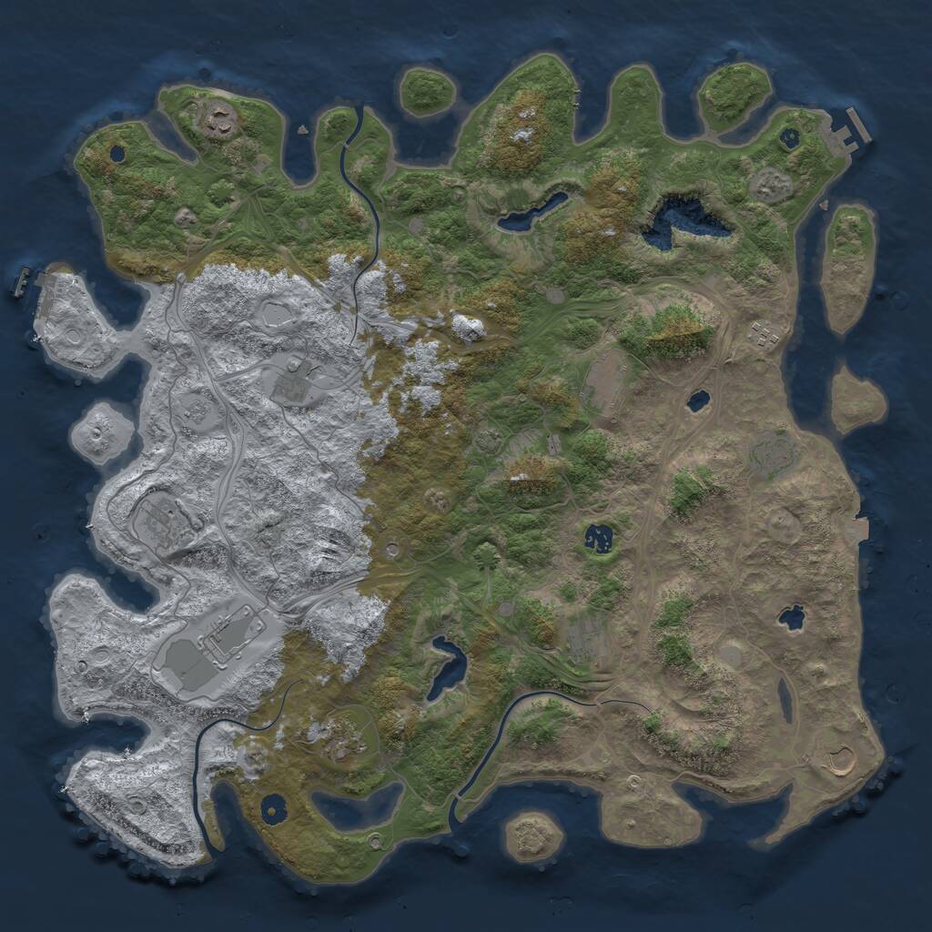 Rust Map: Procedural Map, Size: 4800, Seed: 813435840, 17 Monuments