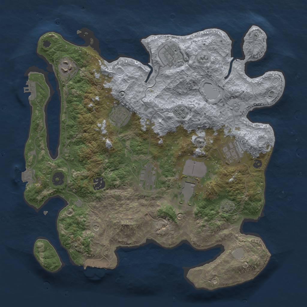Rust Map: Procedural Map, Size: 3500, Seed: 1465210913, 16 Monuments