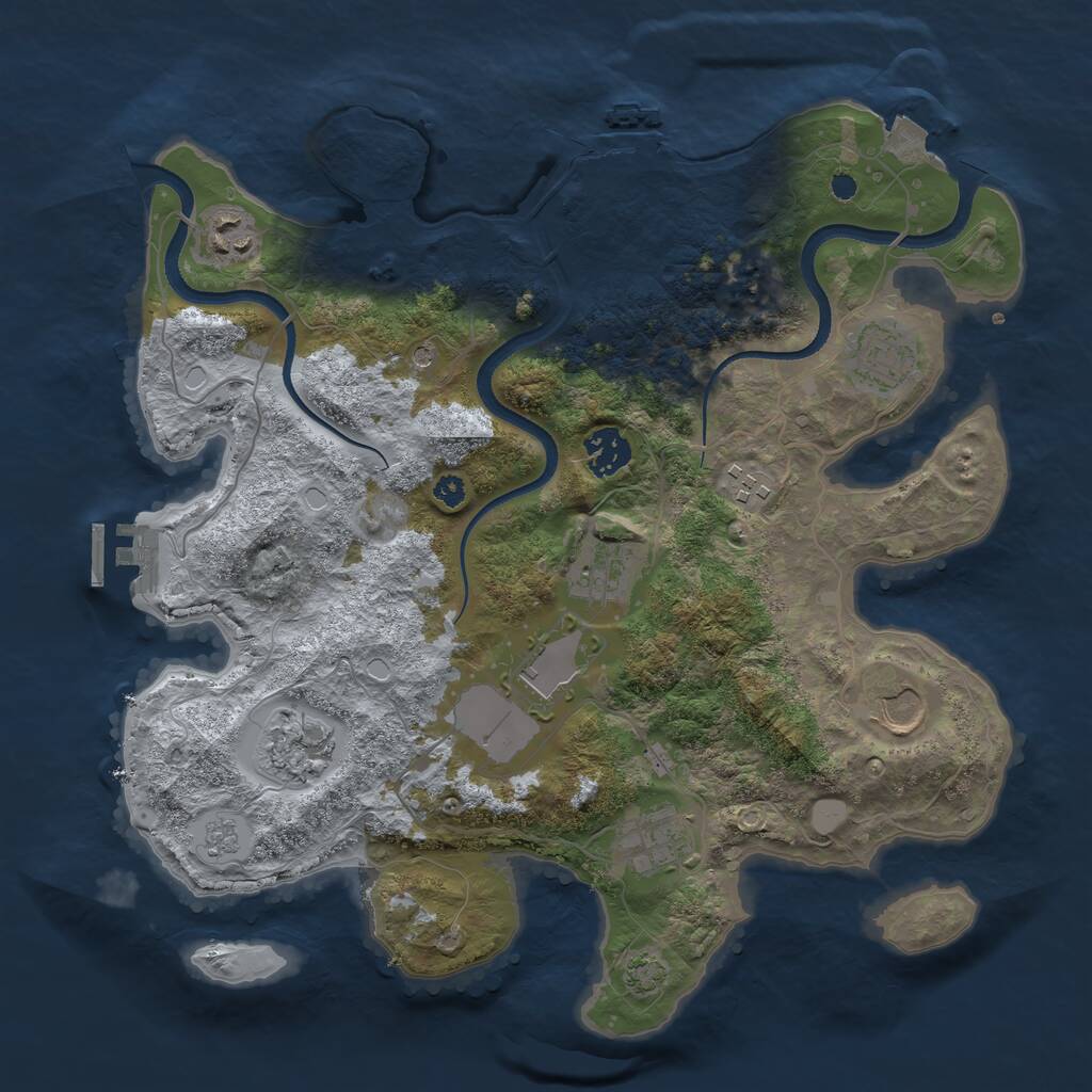 Rust Map: Procedural Map, Size: 3500, Seed: 1501438085, 15 Monuments