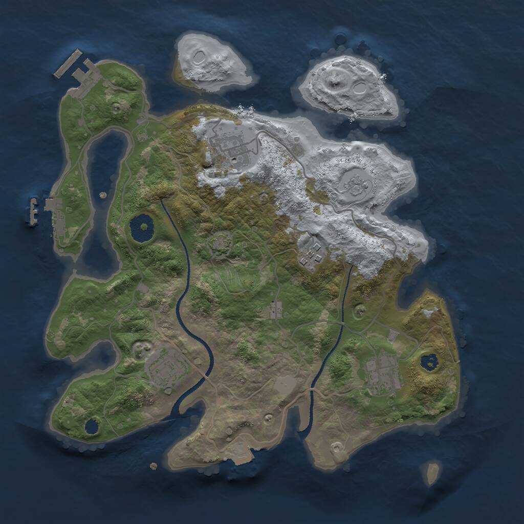 Rust Map: Procedural Map, Size: 3000, Seed: 1504841638, 9 Monuments