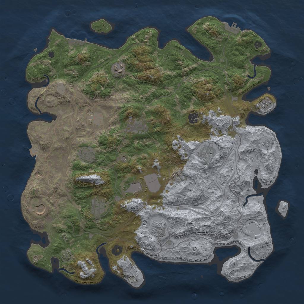 Rust Map: Procedural Map, Size: 4250, Seed: 1515666362, 19 Monuments