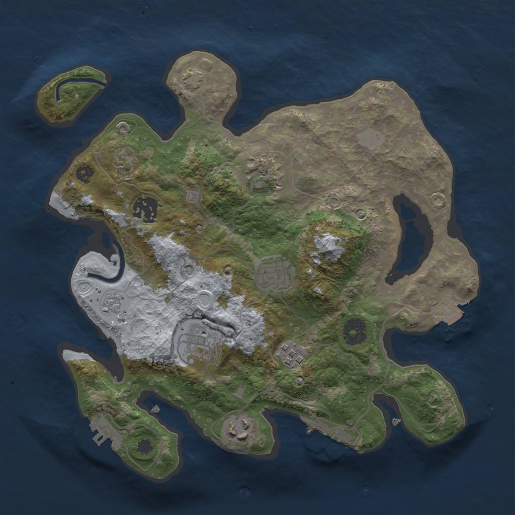 Rust Map: Procedural Map, Size: 3000, Seed: 7655566, 14 Monuments