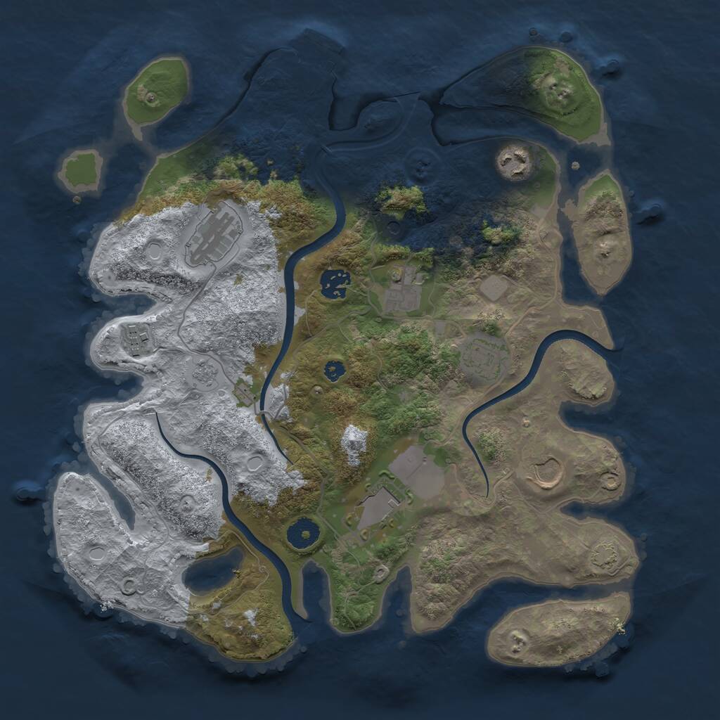 Rust Map: Procedural Map, Size: 3500, Seed: 1606538472, 13 Monuments