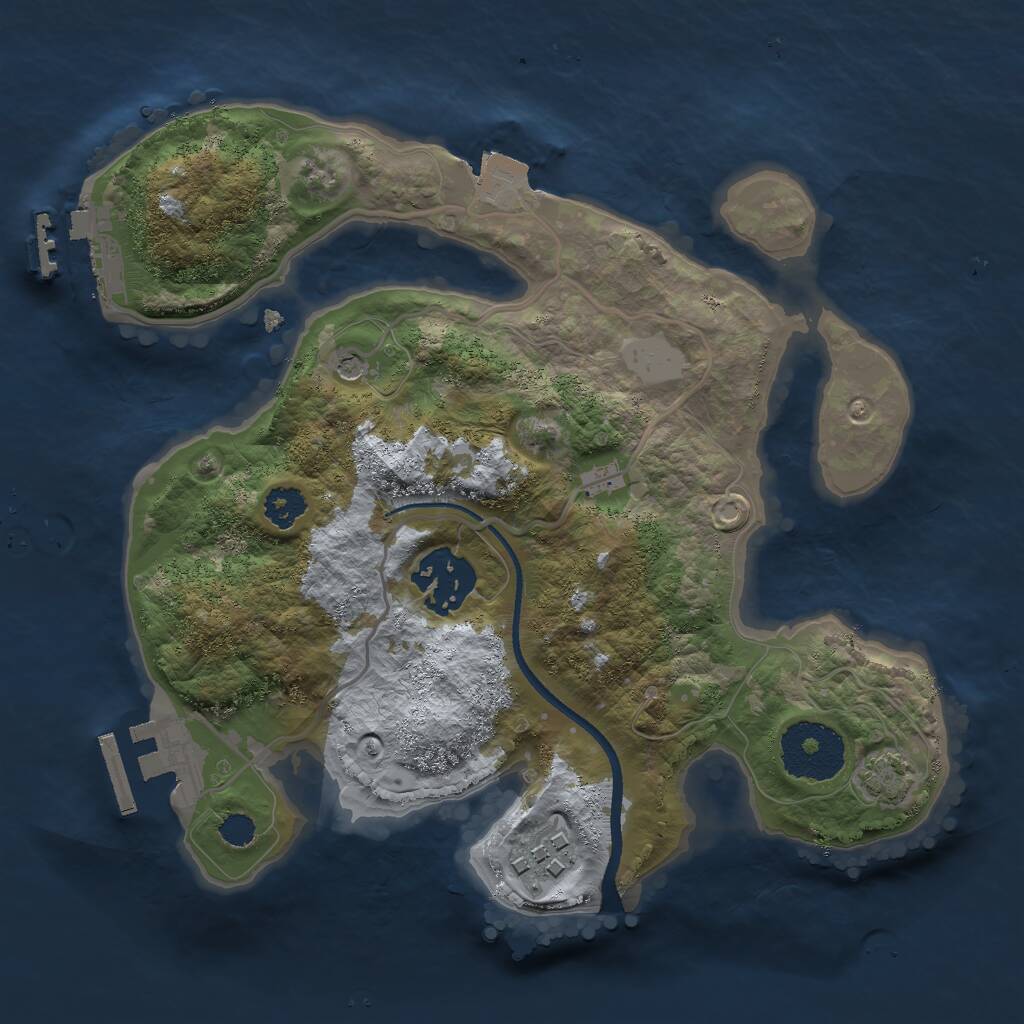 Rust Map: Procedural Map, Size: 2500, Seed: 84214516, 7 Monuments