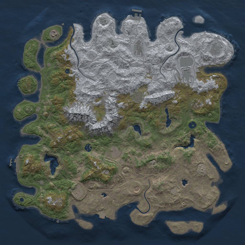 Rust Map: Procedural Map, Size: 5000, Seed: 1824878, 17 Monuments