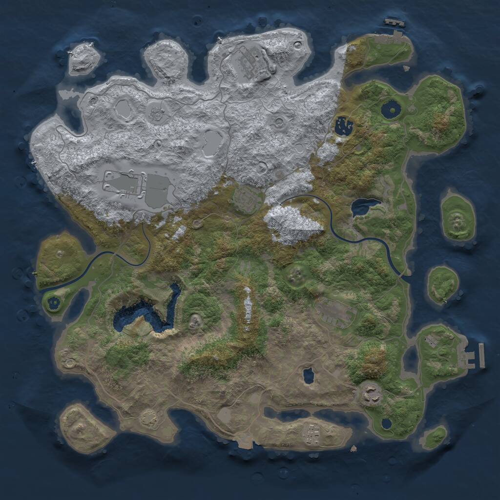 Rust Map: Procedural Map, Size: 4000, Seed: 1608398771, 13 Monuments