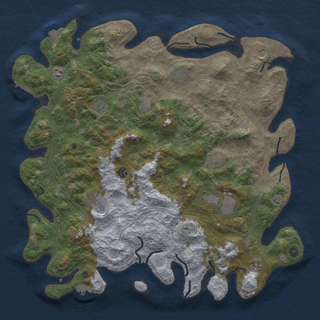 Rust Map: Procedural Map, Size: 4800, Seed: 200995635, 19 Monuments