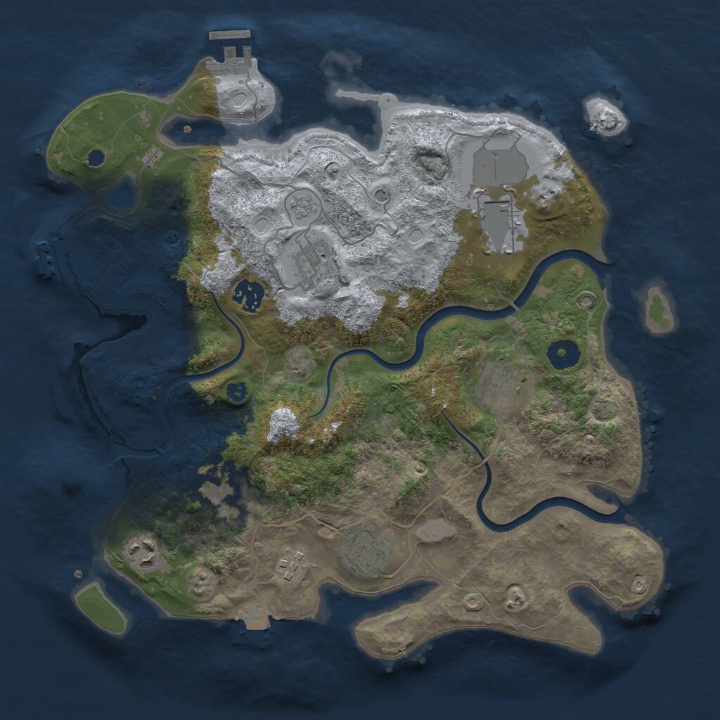 Rust Map: Procedural Map, Size: 3500, Seed: 1904285298, 14 Monuments
