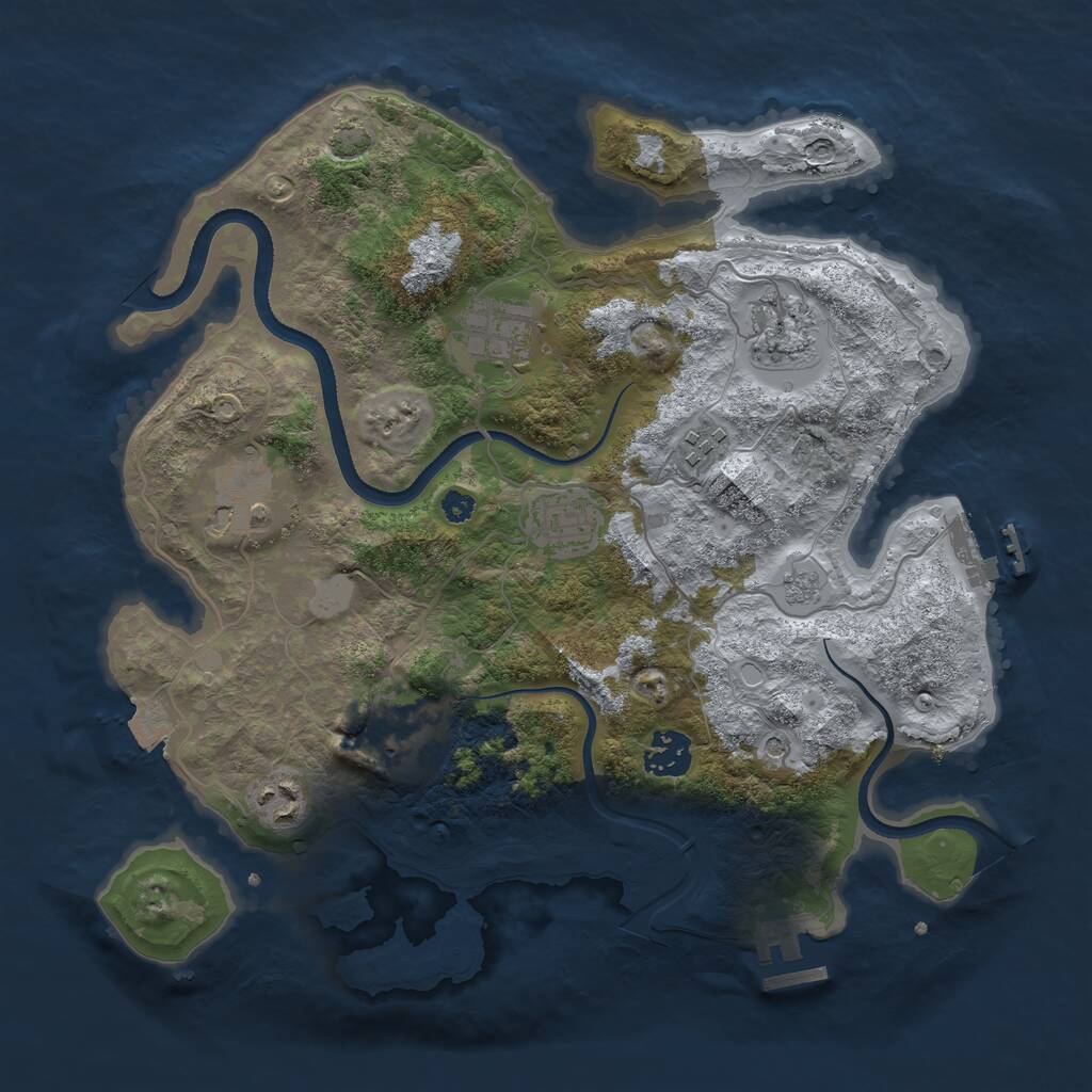 Rust Map: Procedural Map, Size: 3400, Seed: 1231558203, 14 Monuments