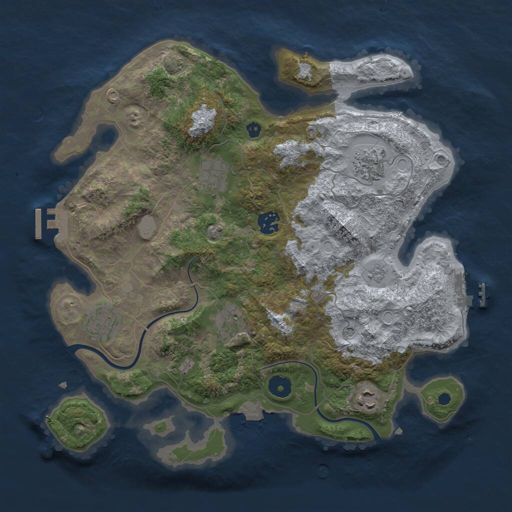 Rust Map: Procedural Map, Size: 3400, Seed: 1231558203, 12 Monuments