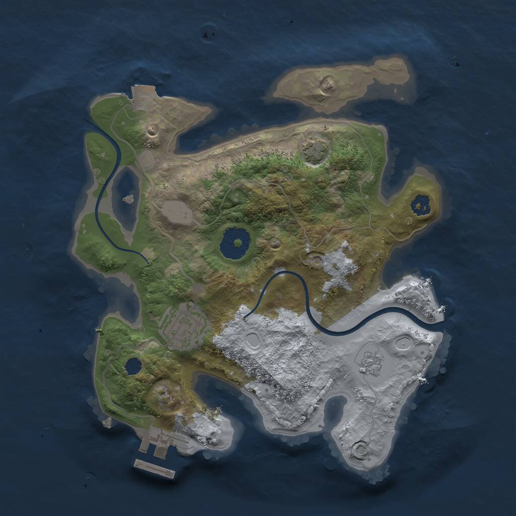 Rust Map: Procedural Map, Size: 2500, Seed: 1920826537, 5 Monuments
