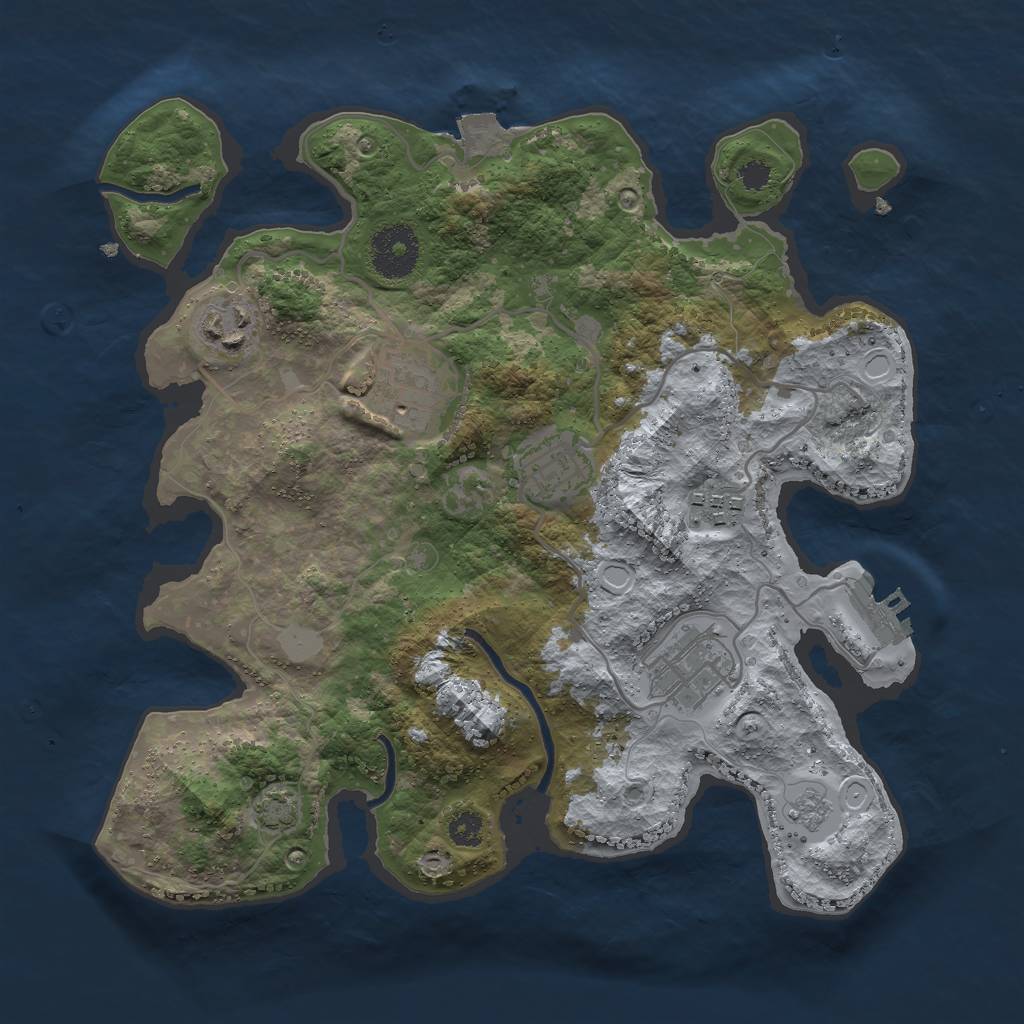 Rust Map: Procedural Map, Size: 3000, Seed: 9846021, 11 Monuments