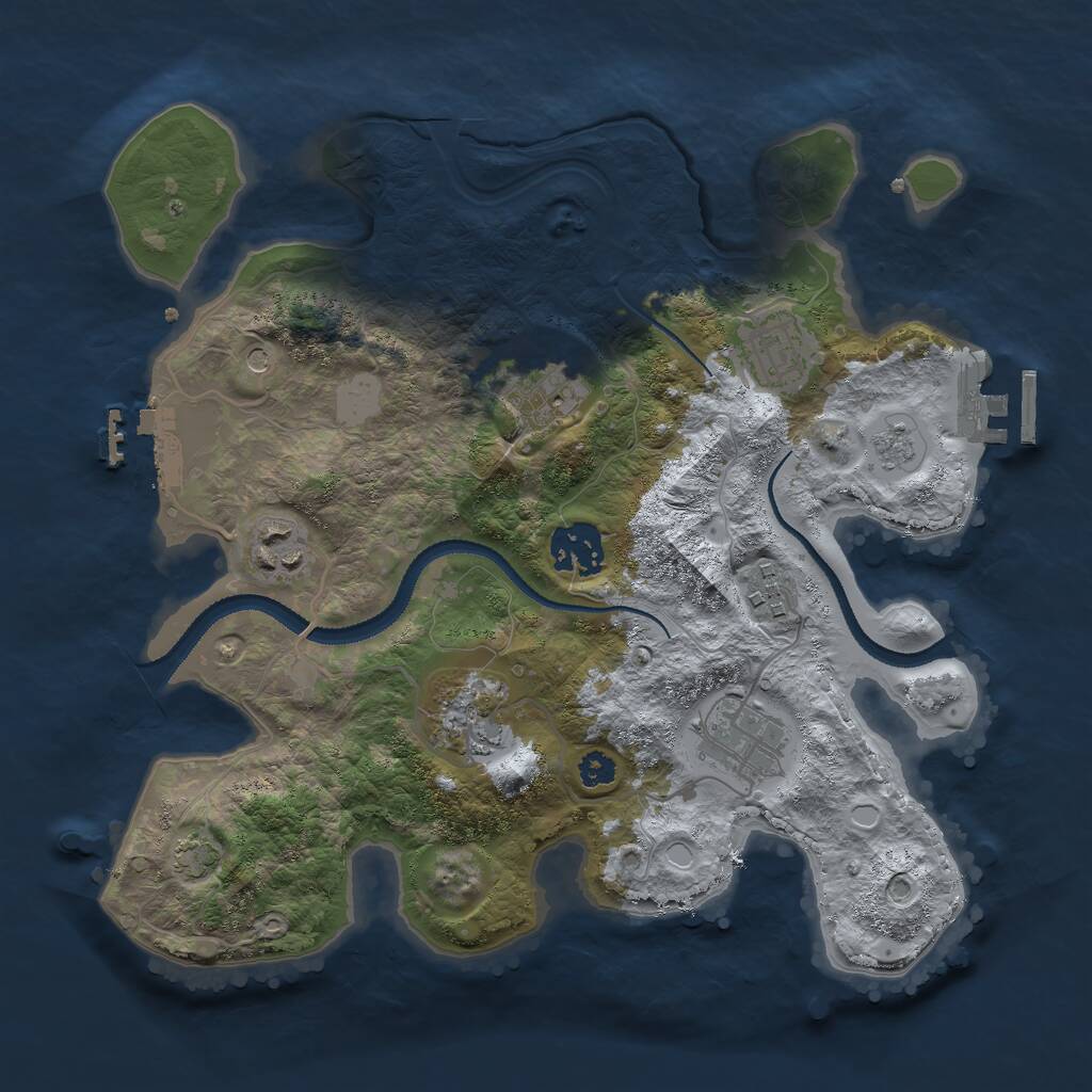 Rust Map: Procedural Map, Size: 3000, Seed: 9846021, 13 Monuments
