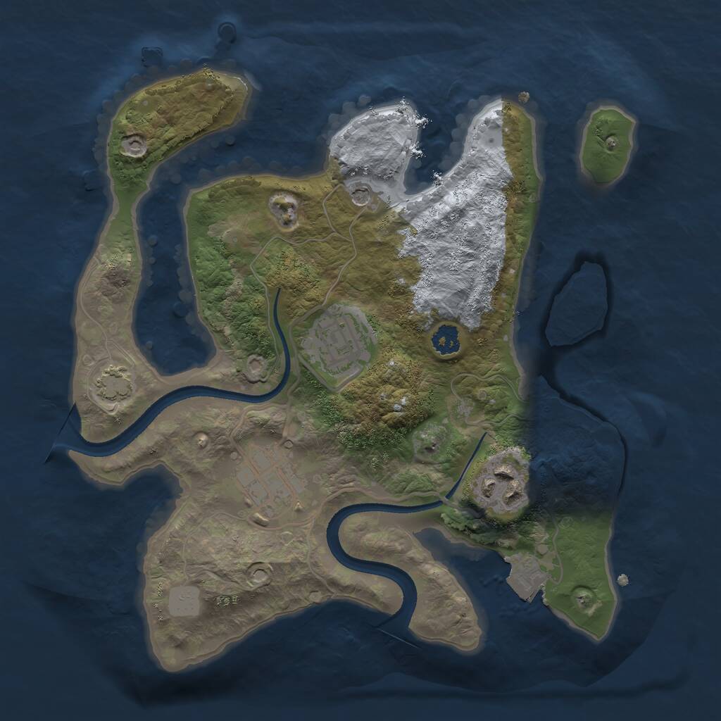 Rust Map: Procedural Map, Size: 2500, Seed: 1207757961, 6 Monuments
