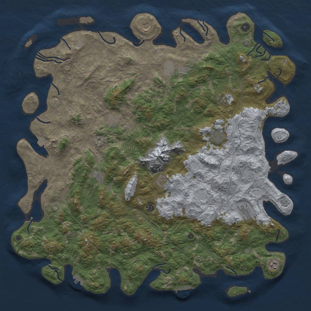 Rust Map: Procedural Map, Size: 5500, Seed: 679426955, 19 Monuments