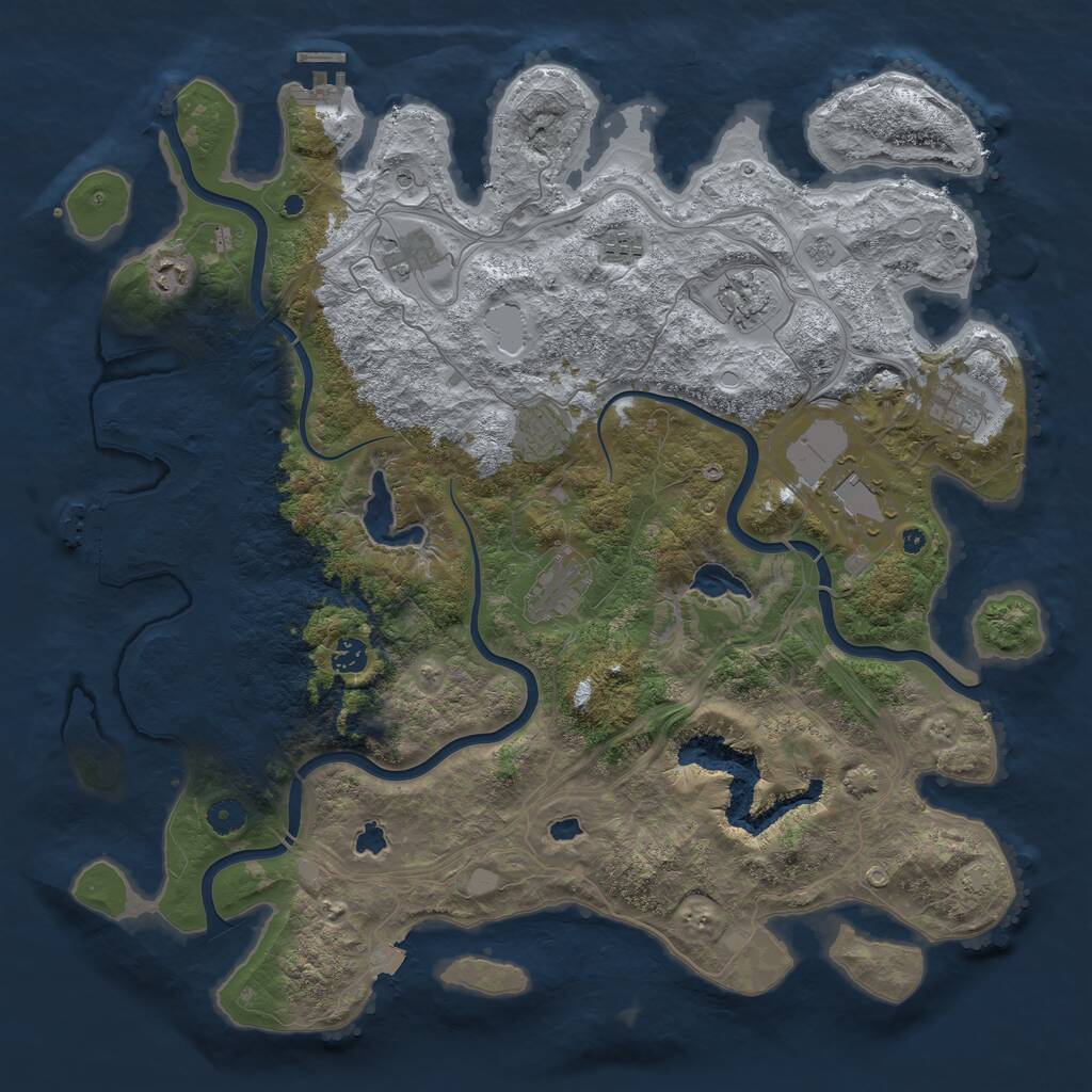 Rust Map: Procedural Map, Size: 4500, Seed: 8585, 15 Monuments