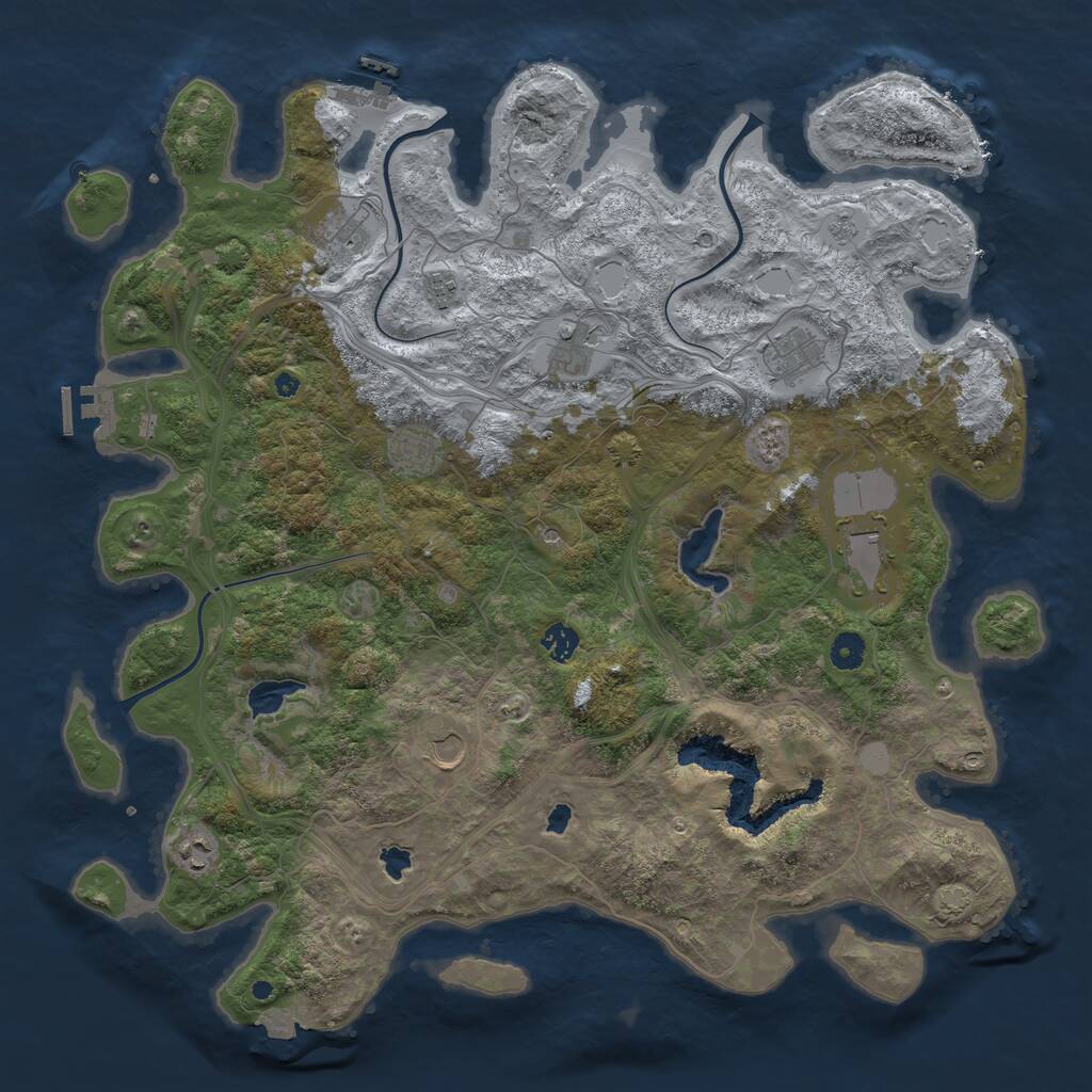 Rust Map: Procedural Map, Size: 4500, Seed: 8585, 15 Monuments