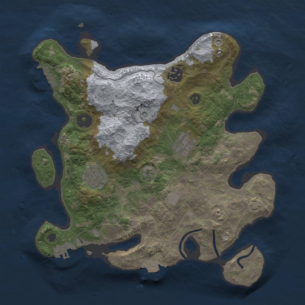 Rust Map: Procedural Map, Size: 3000, Seed: 20974913, 11 Monuments