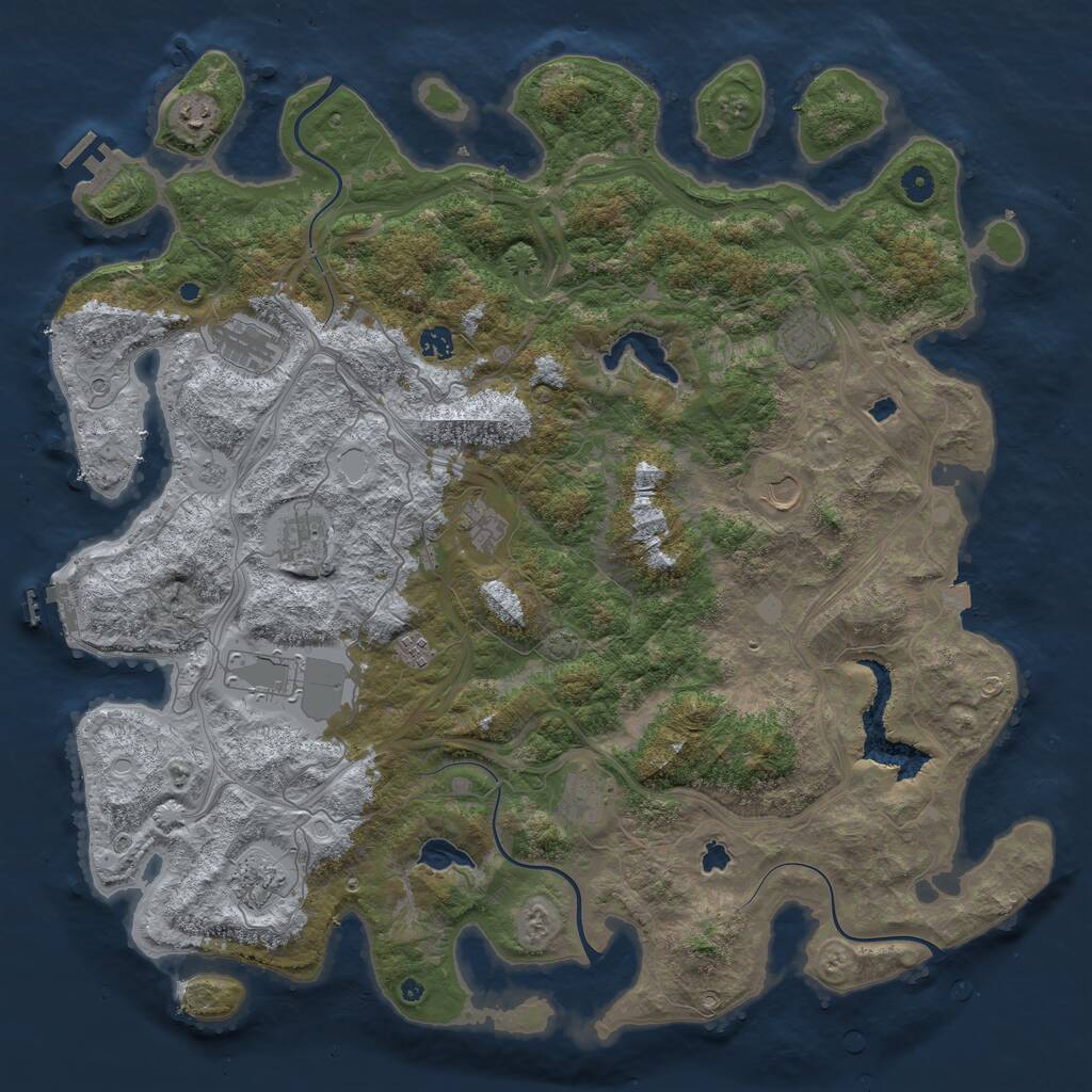 Rust Map: Procedural Map, Size: 4800, Seed: 895328913, 17 Monuments