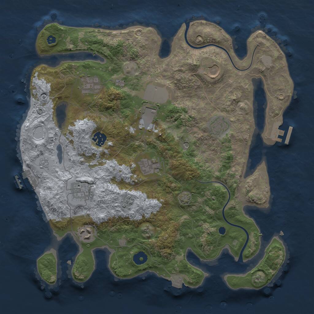 Rust Map: Procedural Map, Size: 3500, Seed: 1194186950, 15 Monuments