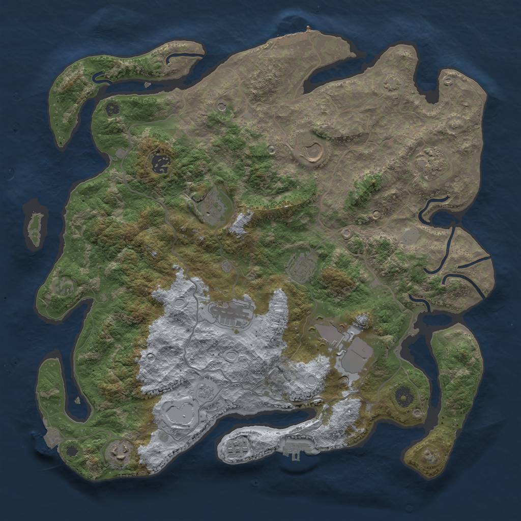 Rust Map: Procedural Map, Size: 4000, Seed: 1518049506, 17 Monuments