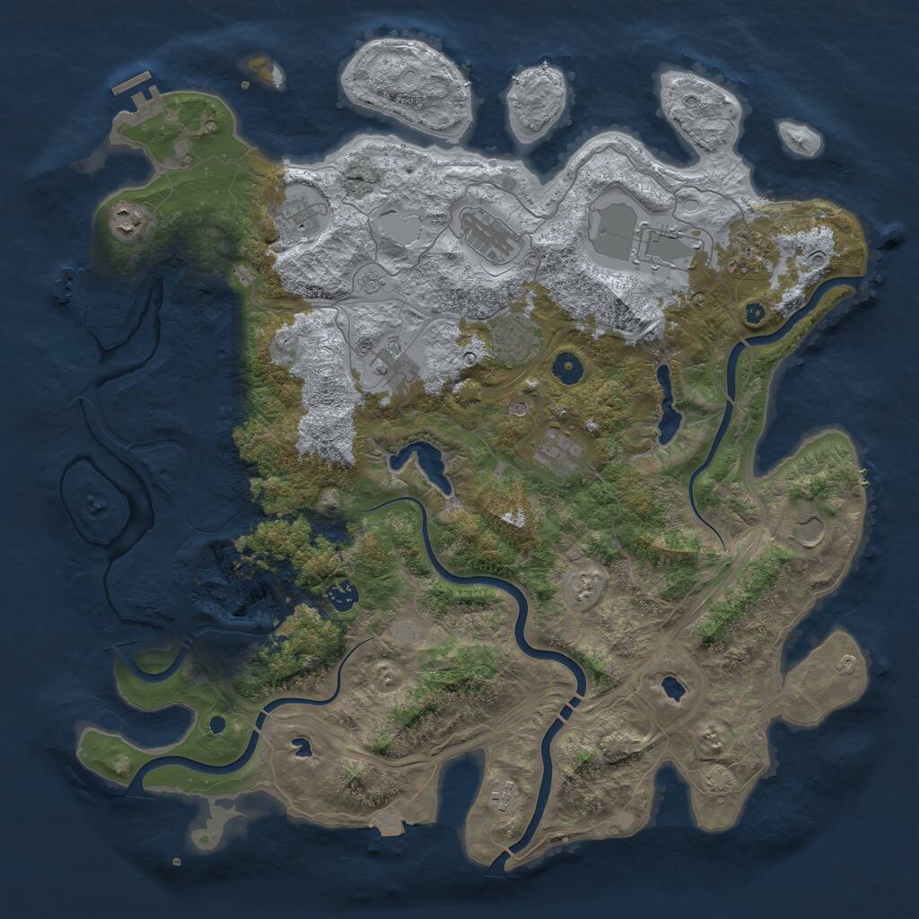 Rust Map: Procedural Map, Size: 4500, Seed: 2025154277, 17 Monuments