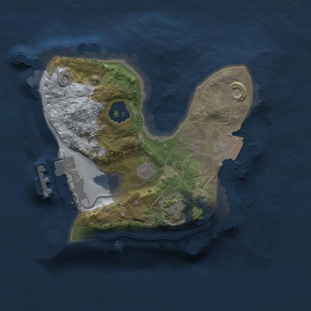 Rust Map: Procedural Map, Size: 1500, Seed: 5265, 3 Monuments
