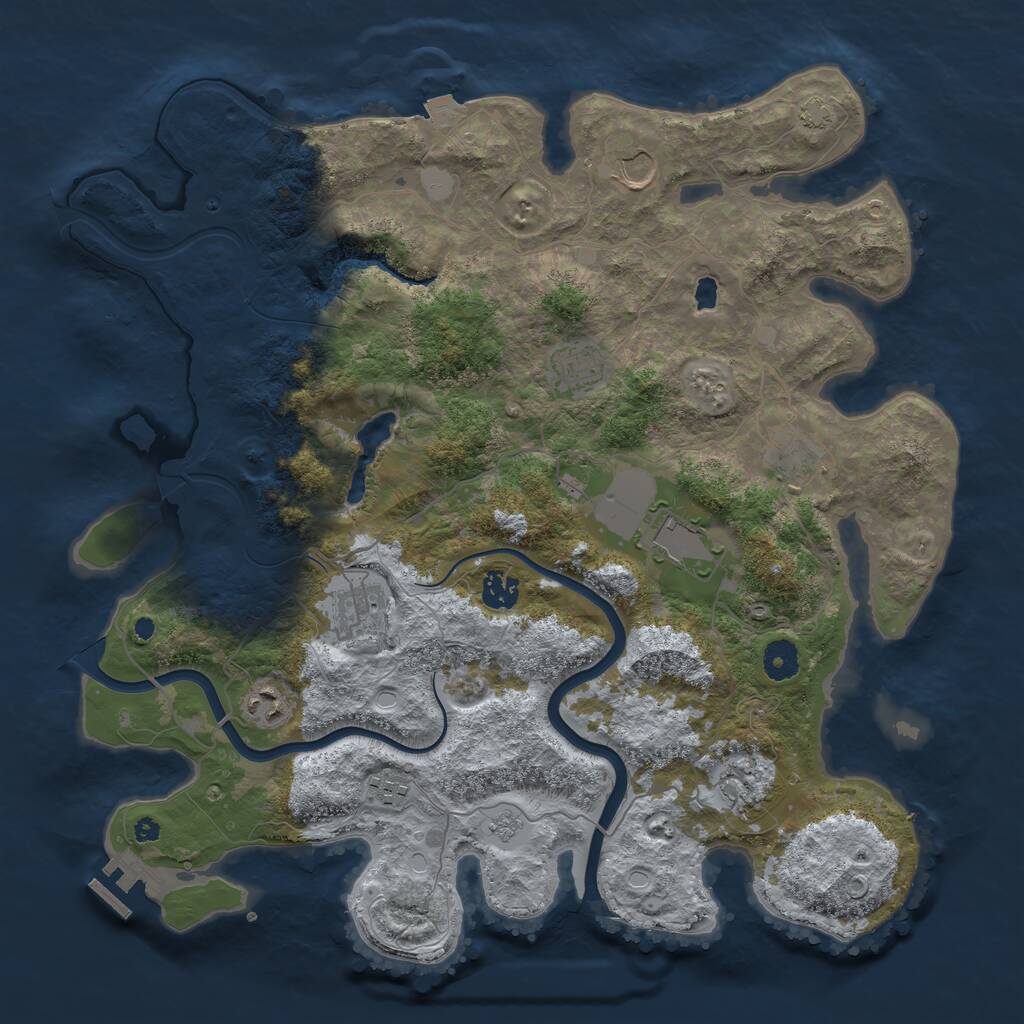 Rust Map: Procedural Map, Size: 4000, Seed: 403946103, 13 Monuments