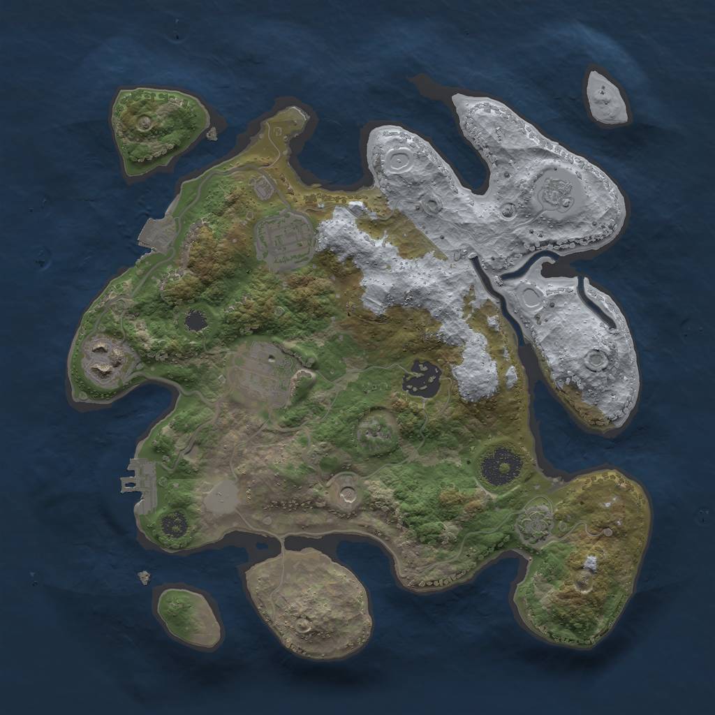 Rust Map: Procedural Map, Size: 2800, Seed: 428557789, 11 Monuments