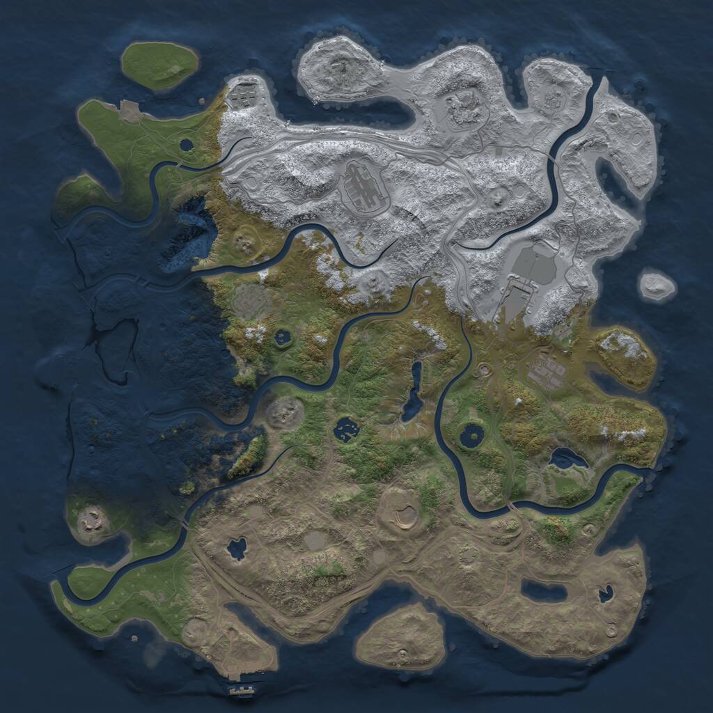 Rust Map: Procedural Map, Size: 4500, Seed: 219127912, 15 Monuments