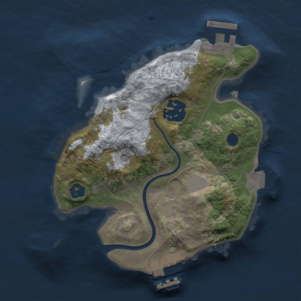 Rust Map: Procedural Map, Size: 2000, Seed: 11177, 5 Monuments