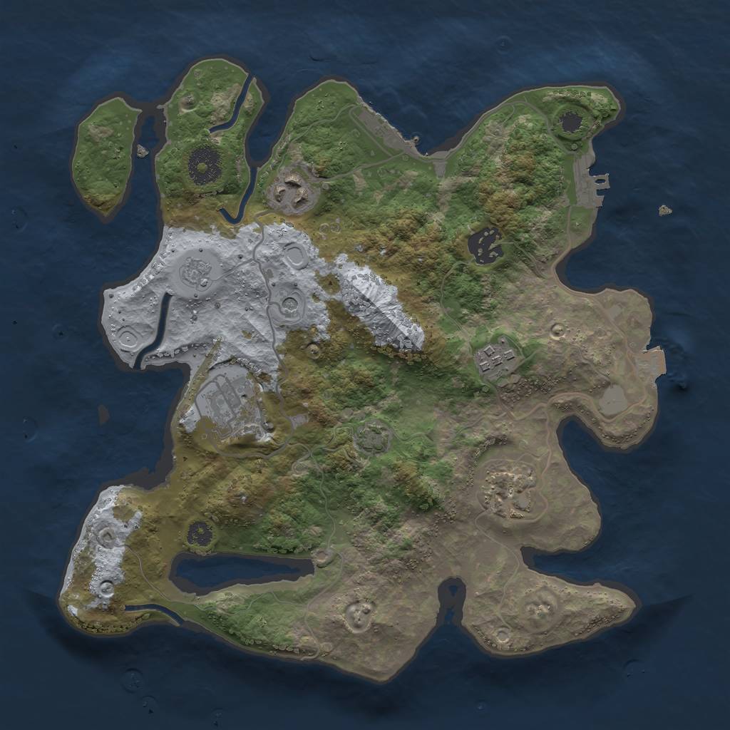 Rust Map: Procedural Map, Size: 3000, Seed: 577213566, 13 Monuments
